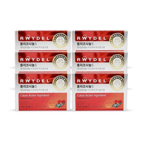 하프클럽(식품) [하프클럽/기타]레이델 폴리코사놀5 200mg x 30정 콜레스테롤 관리 6박스 Ss