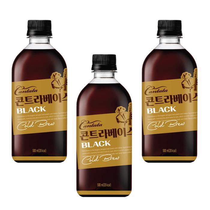 셀러허브 식품 롯데 칸타타 콘트라베이스 블랙 500ml x 24개 커피음료