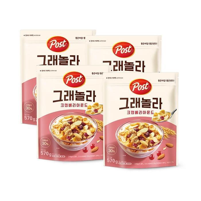 셀러허브 식품 포스트 그래놀라 크랜베리 아몬드, 570g, 4개