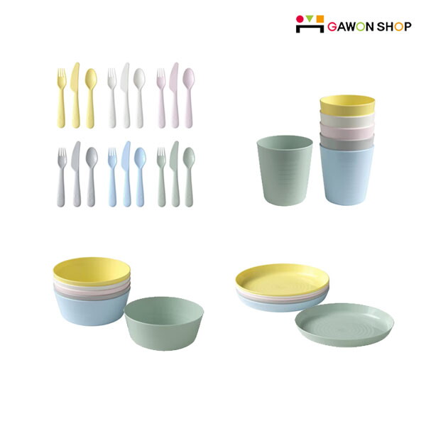 이케아 이케아 KALAS 유아식기 풀세트 (36pcs)/숟가락+포크+나이프+그릇+접시+머그컵