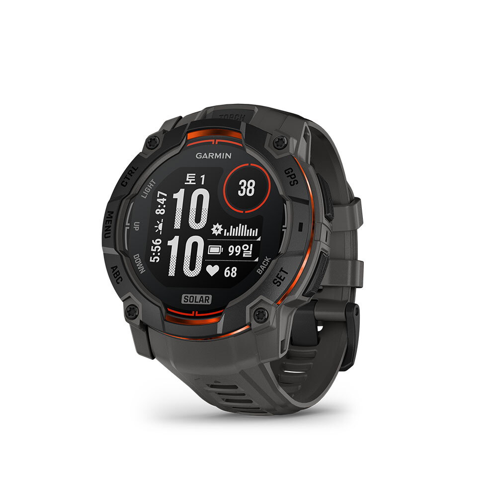 가민 가민 인스팅트 3 솔라 50mm 블랙 차콜 밴드 멀티스포츠 GPS 스마트워치