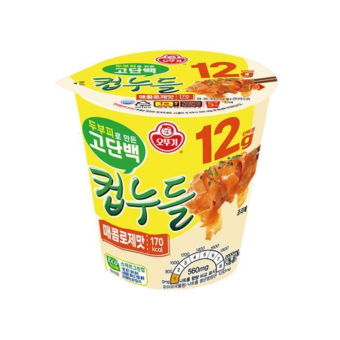 셀러허브 식품 소컵라면 오뚜기 고단백 컵누들 매콤로제맛 48g 12개