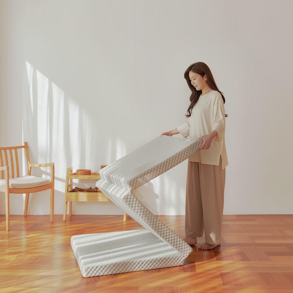 스너그홈 스너그홈 3단 접이식 천연라텍스 매트리스 토퍼 10cm SS 하드