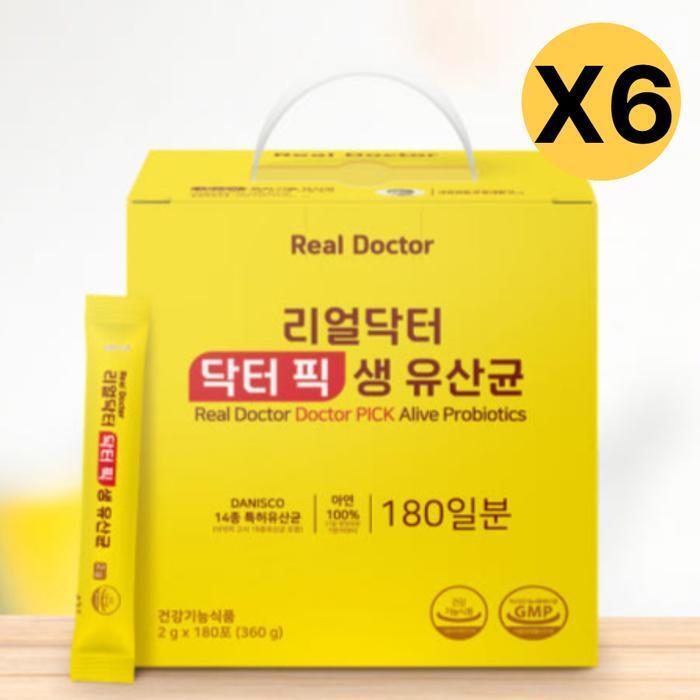 셀러허브 식품 리얼닥터 닥터픽 생유산균 프로바이오틱스 180포 X6