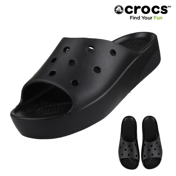 크록스 크록스 CROCS 슬리퍼 클래식 플랫폼 슬라이드 208180-001 블랙