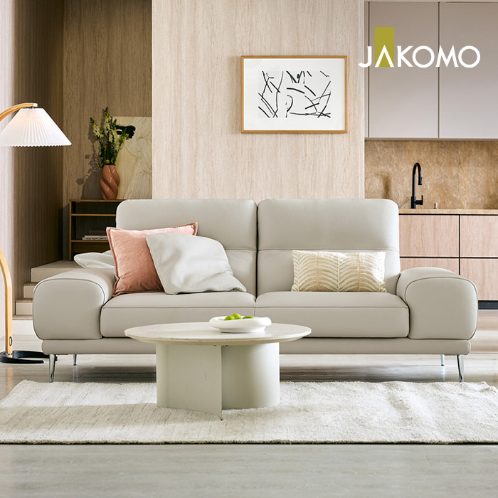 자코모 [1일 구매시 3만 상품권 100%증정]보흐 3인 천연면피 소가죽 소파+쿠션1개