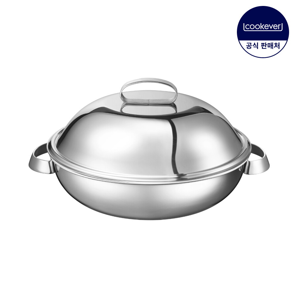 쿡에버 #Cook304 인덕션 통3중 스텐 파티웍 28cm (찜기 포함)