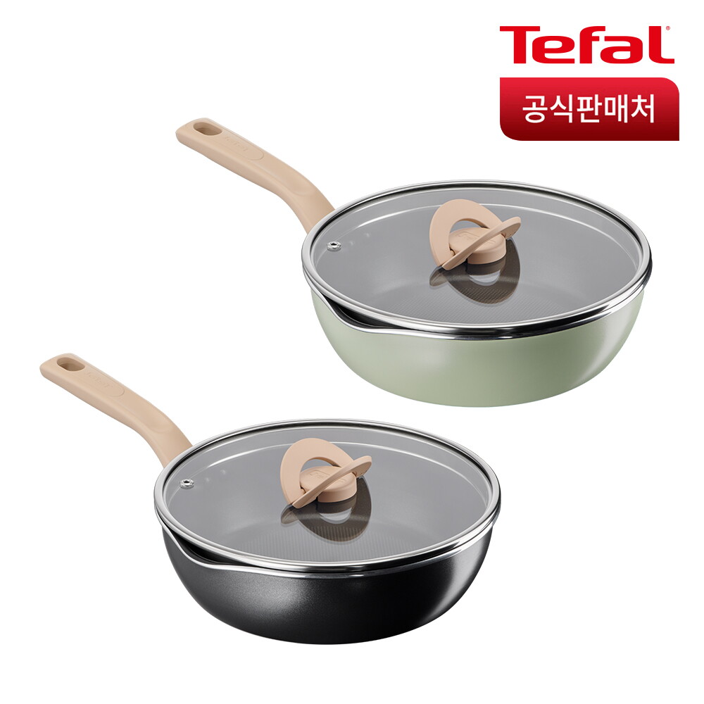 테팔 테팔 인덕션 원픽 냄비팬 24cm (블랙/그린) (옵션)
