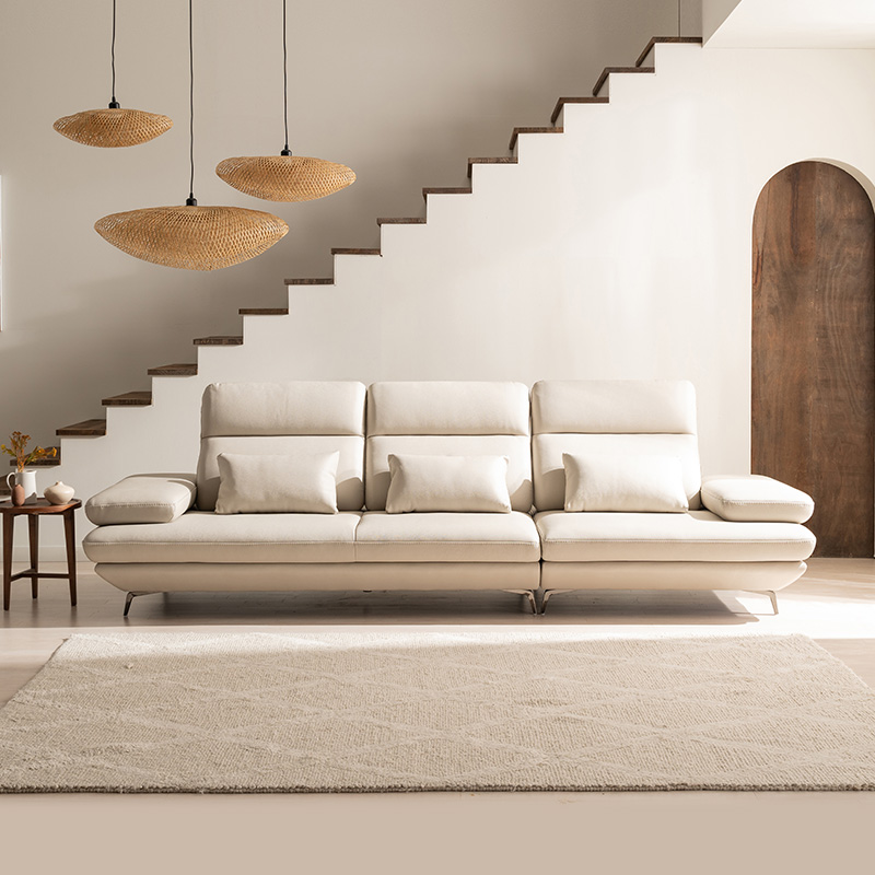 다우닝 [다우닝] 플랫 4인 스윙 전체 통가죽 소파