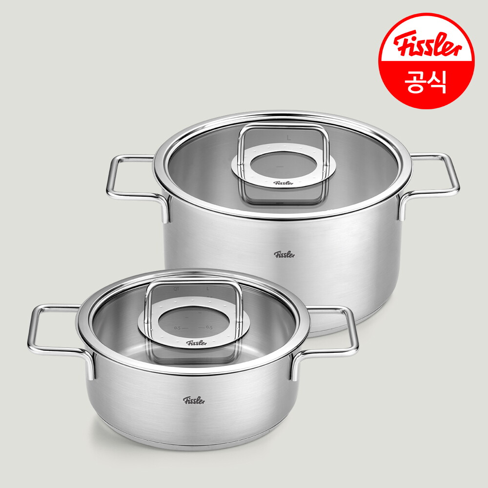 휘슬러 퓨어 글라스 에센셜 2종세트 (캐서롤 20cm+스튜팟 24cm)
