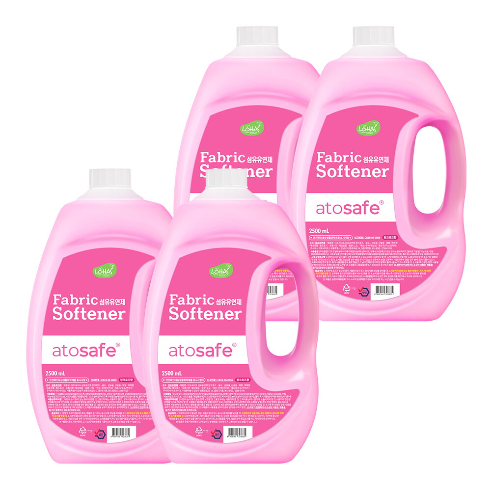 아토세이프 아토세이프 섬유유연제 핑크로즈향 2.5L 4개