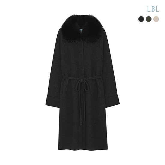 26FW 라쿤울 블렌디드 Fox fur 이중직 니트코트 5