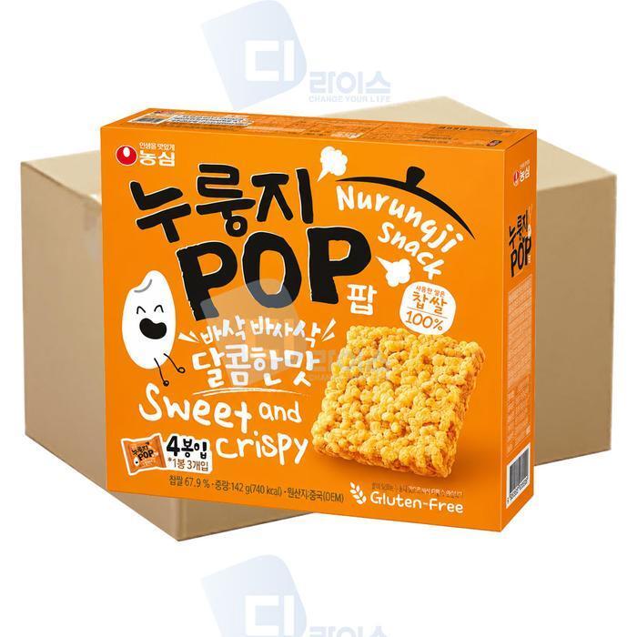 셀러허브 식품 농심 누룽지팝 매콤한맛 16개 찹쌀과자 누룽지스낵 간식 달달한맛 한입과자 휴대용 다과 어른과