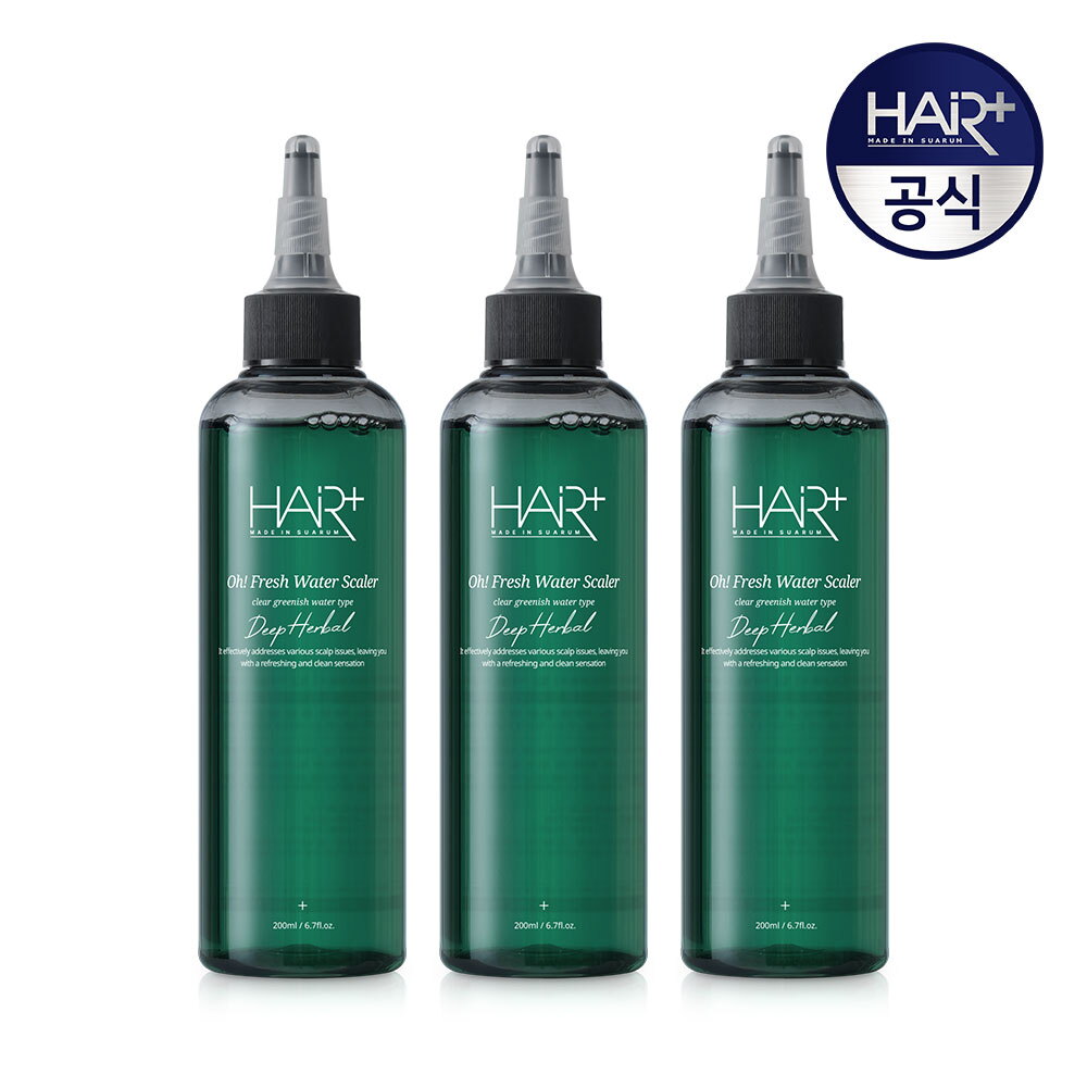 헤어플러스 오프레시 딥 허벌 워터 스케일러 200ml X3개 / 두피 스케일링 앰플 토닉 탈모