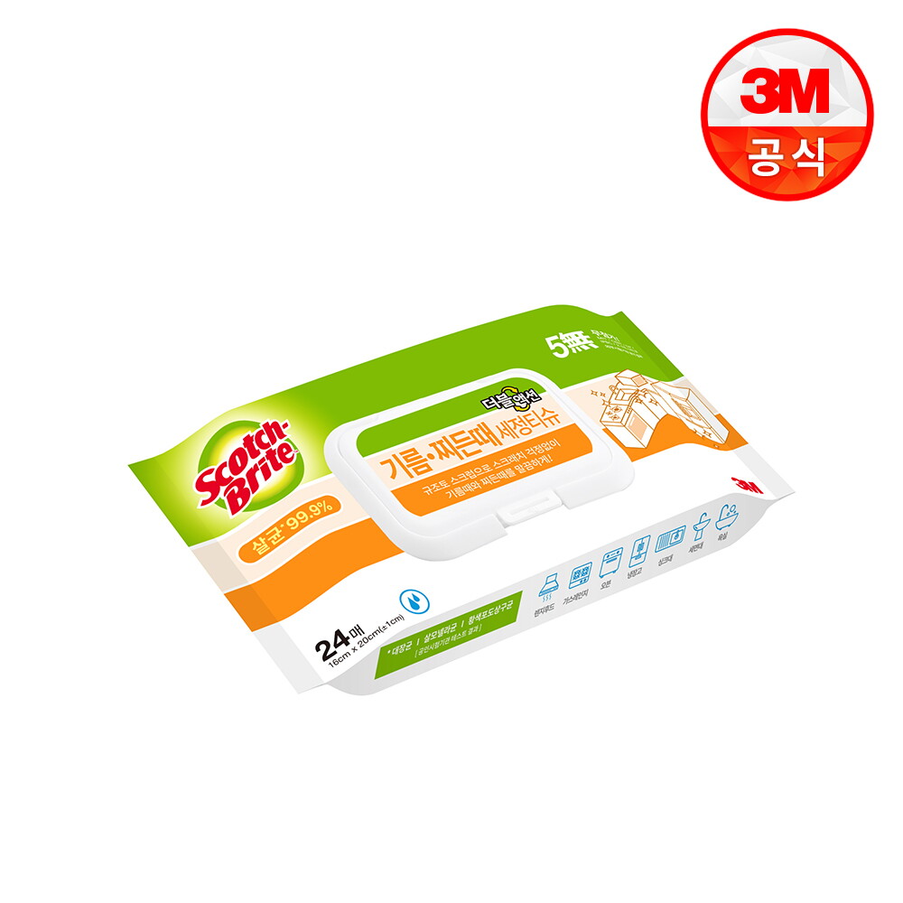 3M 3M 기름 찌든때 세정티슈 더블액션 24매