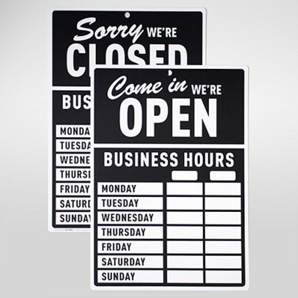 교보문고 에이모노 Open Closed 비즈니스아워 사인보드