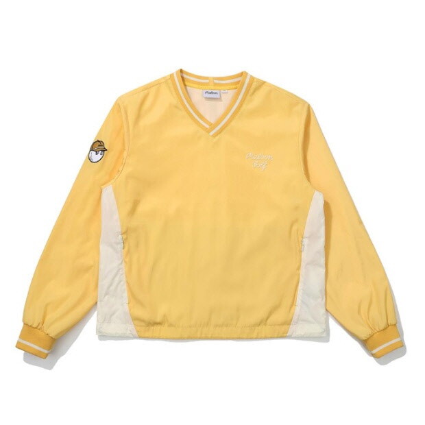 말본골프 말본골프긴팔티 LQS M5122PPI11YEL 브이넥 컬러 블럭 피스테 YELLOW