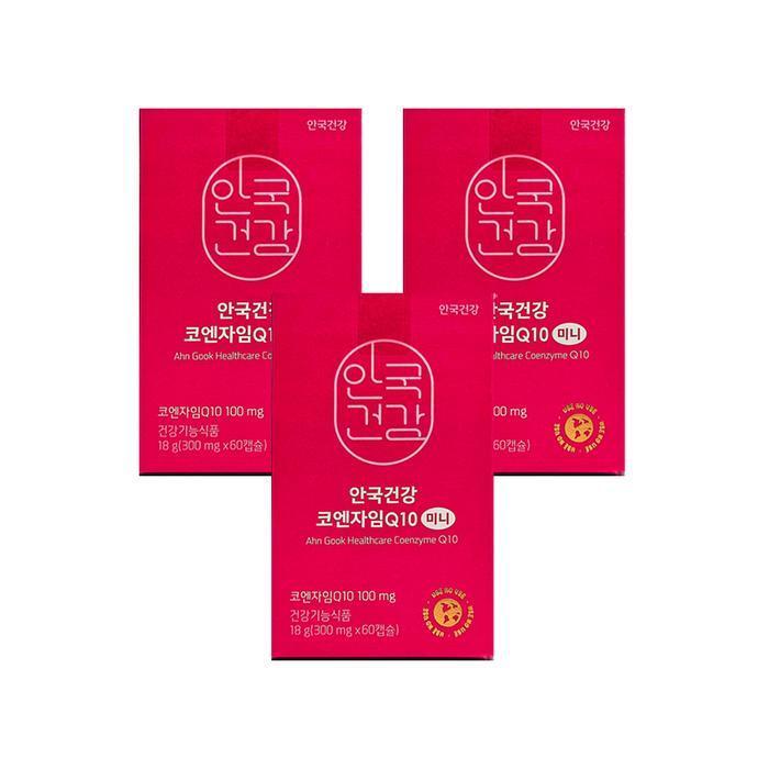셀러허브 식품 안국건강 코엔자임Q10 미니 300mg x 60캡슐 3개 HIS
