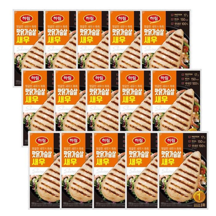 셀러허브 식품 하림 맛닭가슴살 새우 100g 15봉