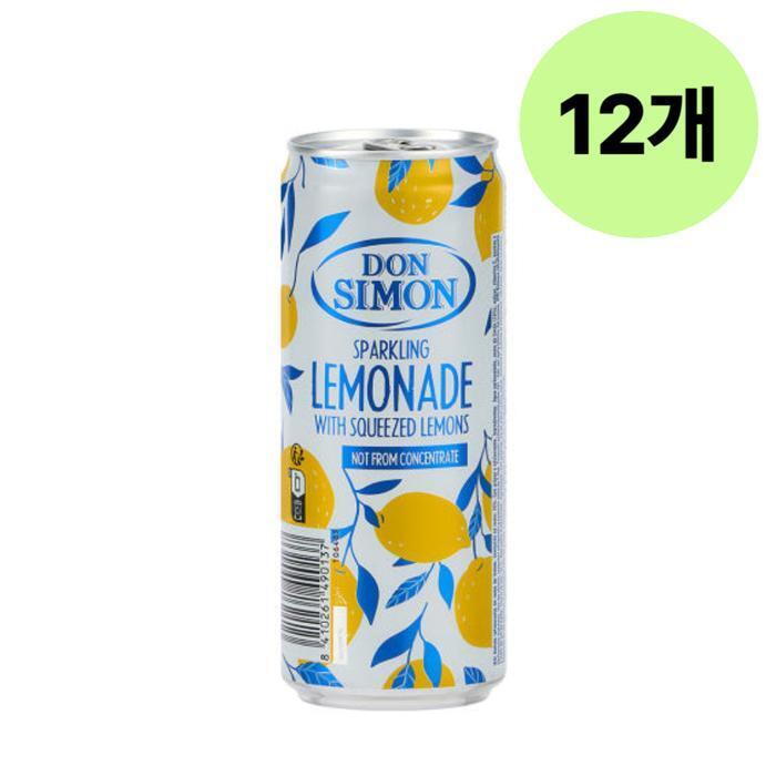 셀러허브 식품 돈시몬 스파클링 에이드 레몬 탄산 음료 330ml 12개입