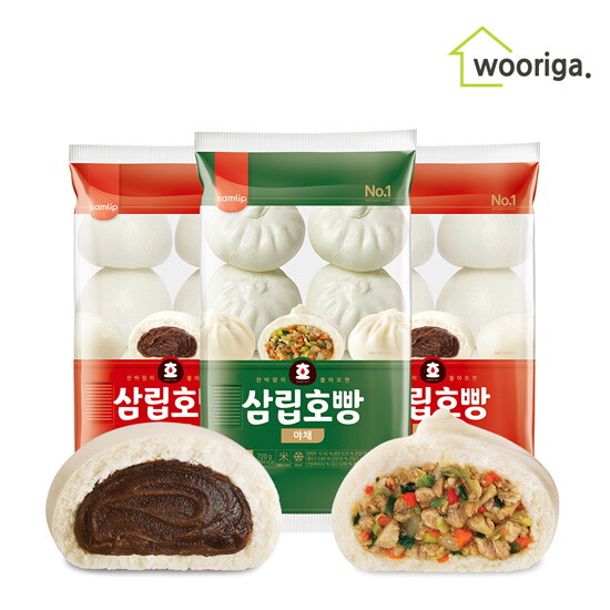 우리가스토리 대용량 냉동 삼립호빵 90g×24개입 (단팥2봉+야채1봉)