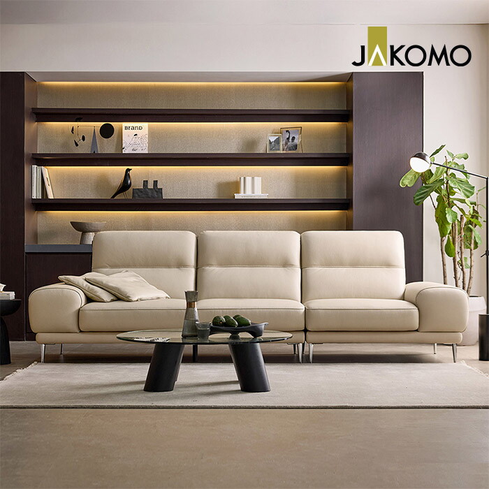 자코모 [1일 구매시 3만 상품권 100%증정]보흐 4인 천연면피 소가죽 소파+쿠션2개