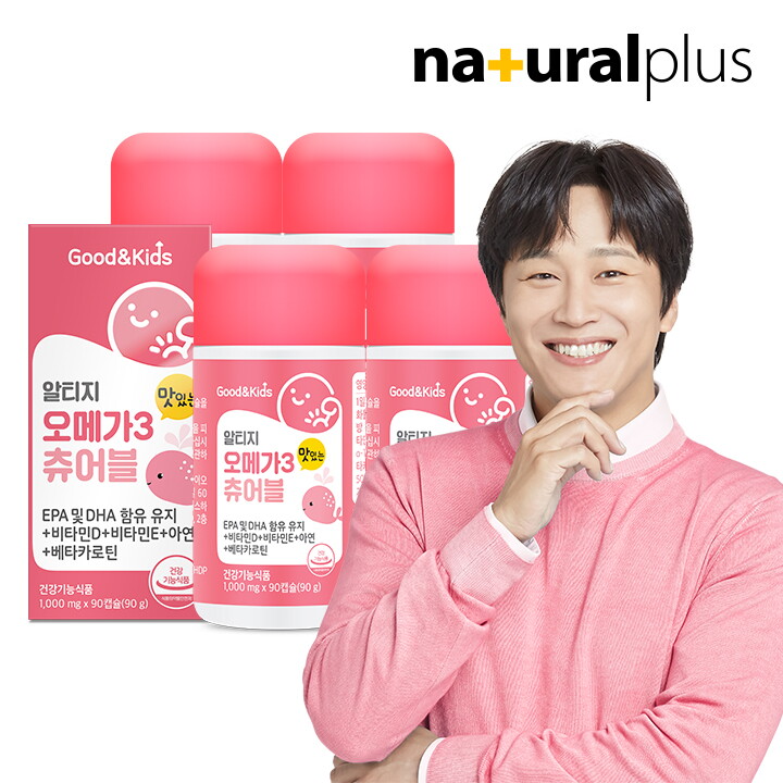 굿앤키즈 굿앤키즈 어린이 알티지 오메가3 츄어블 오렌지맛 4통(120일분) + NP 비타C 구미