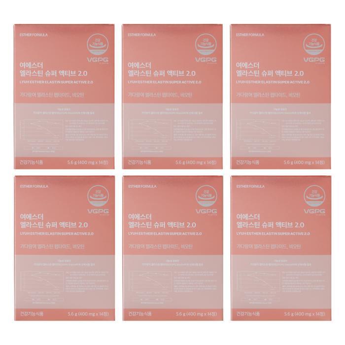 셀러허브 식품 여에스더 엘라스틴 슈퍼 액티브 2.0 400mg x 14정 6개/SJ