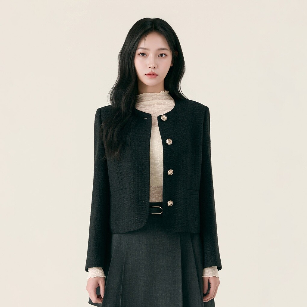 로엠(ROEM) 올데이자켓 칼라리스 트위드 자켓 RMJKG23S99