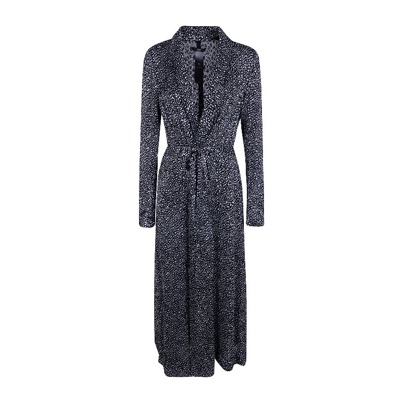 사피오 사피오 나이티 데보레 팬시 웨이스트 타이 코트 N5L DEVORE MULTI