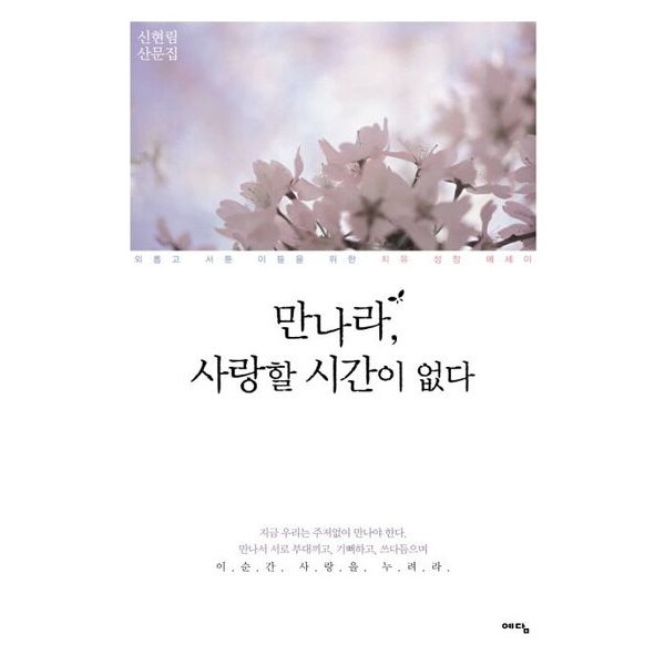 위즈덤하우스 만나라 사랑할 시간이 없다 : 외롭고 서툰 이들을 위한 치유 성장 에세이