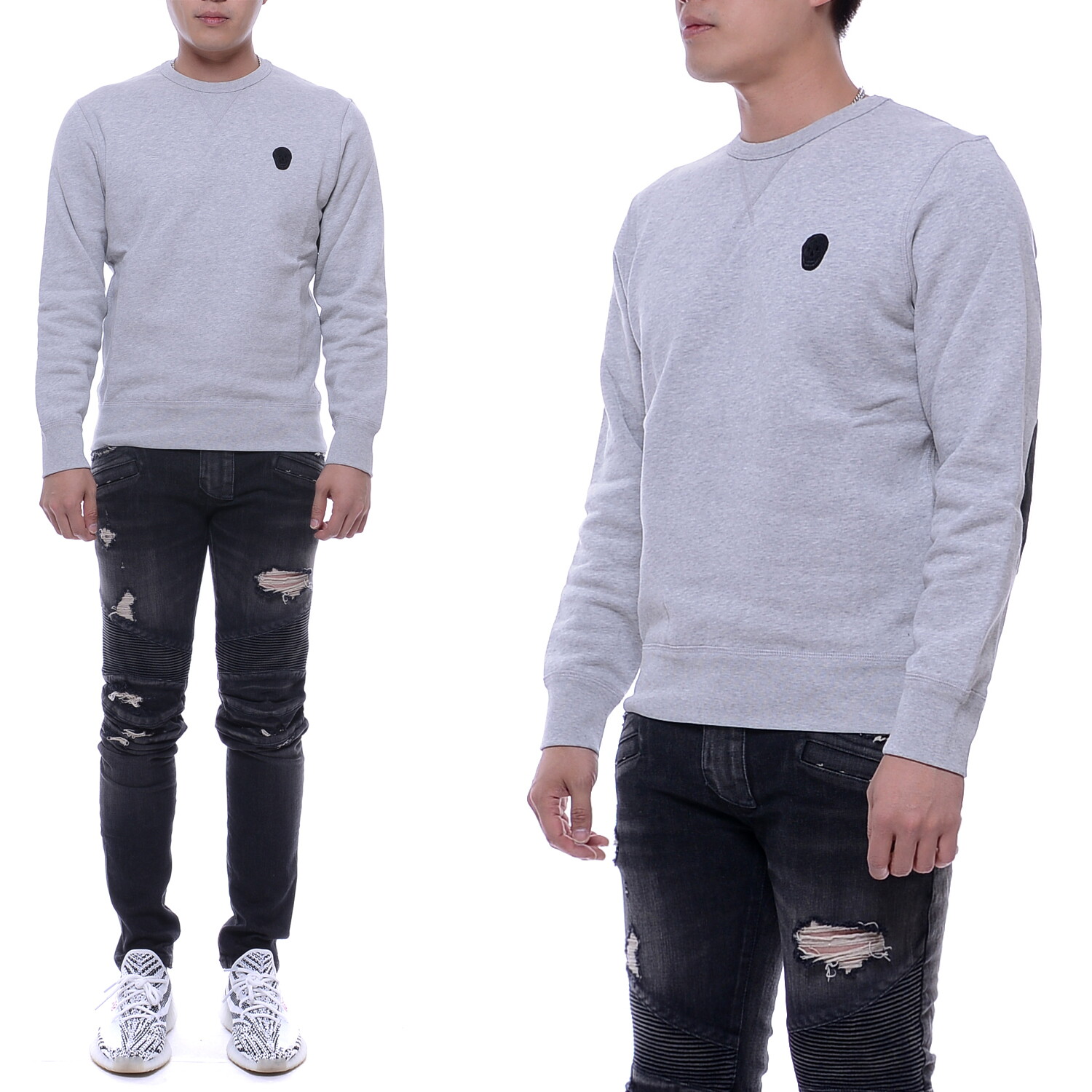 노벨라(아울렛) (알렉산더맥퀸) 17FW 남성 스컬 맨투맨 티셔츠 (464050_QJX23_1401_17F)