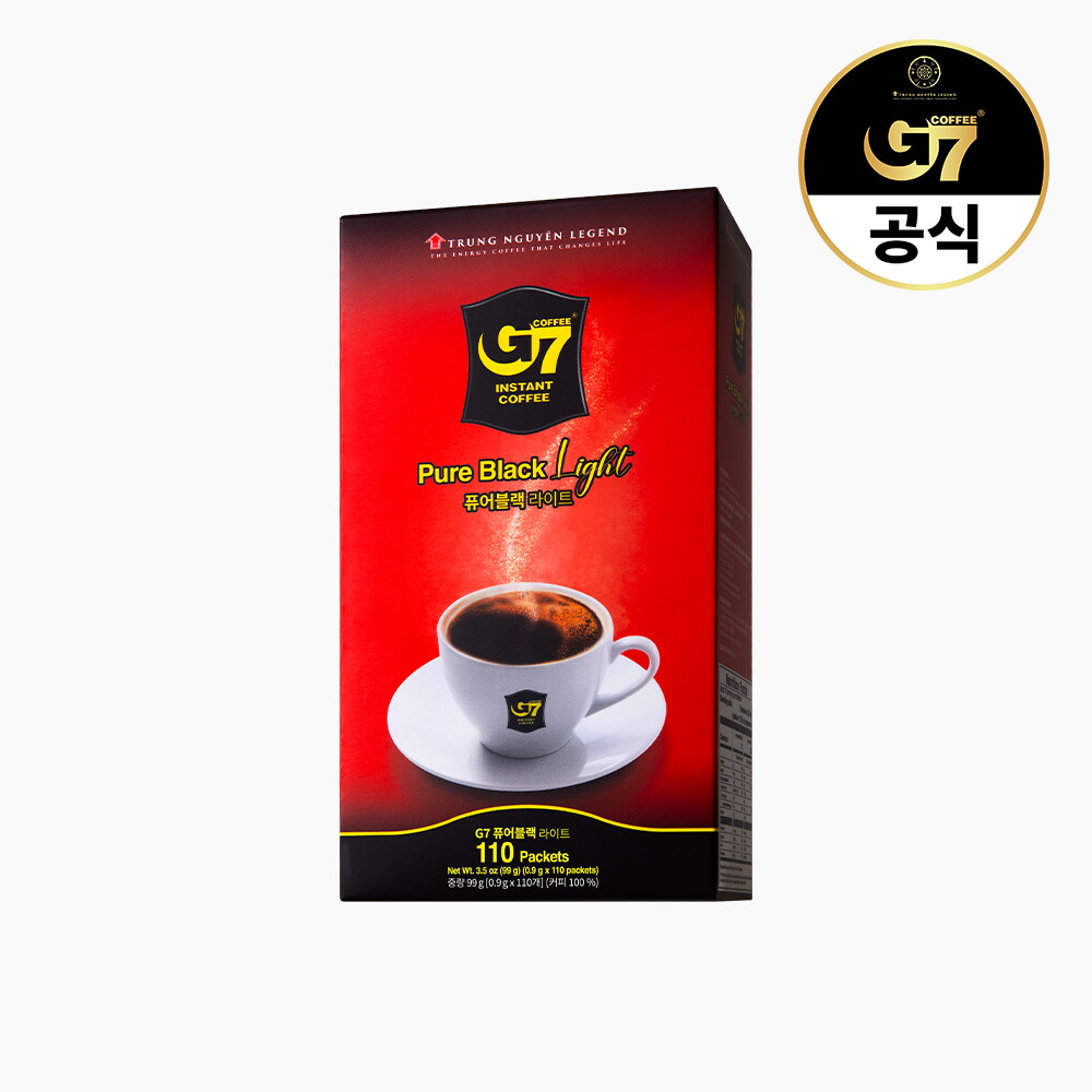 지세븐 G7 퓨어블랙 라이트 0.9g X 110개입 / 베트남 블랙 다크 아메리카노