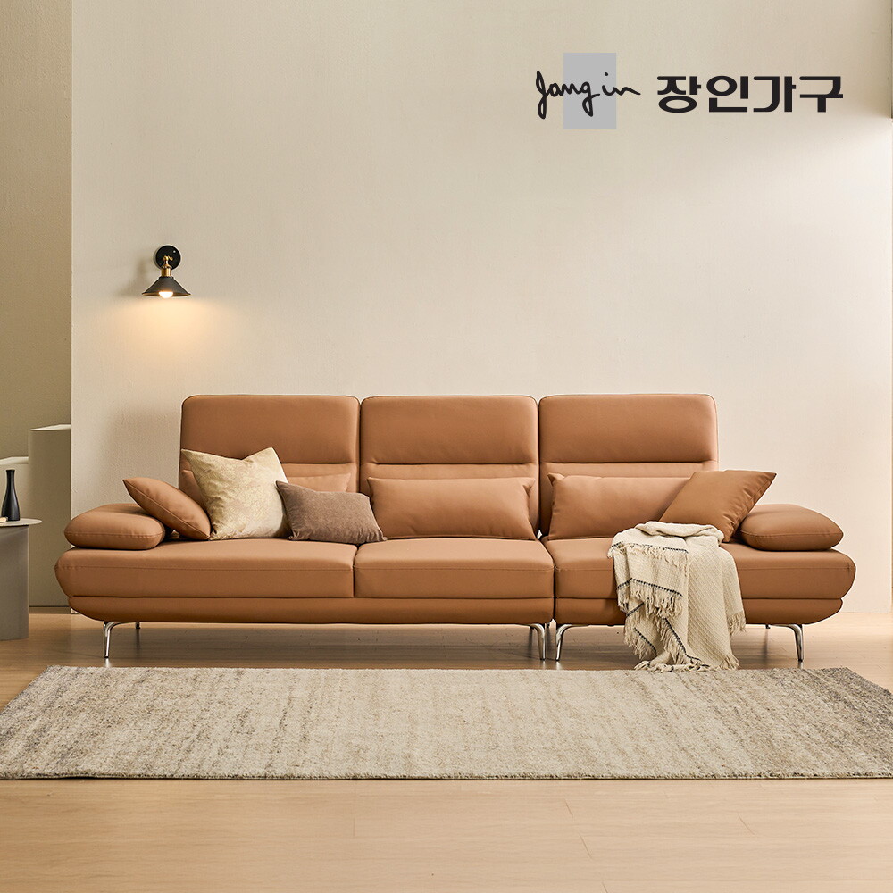 장인가구 (무료배송) 도이 4인용 스윙 가죽 소파 (스툴 미포함)