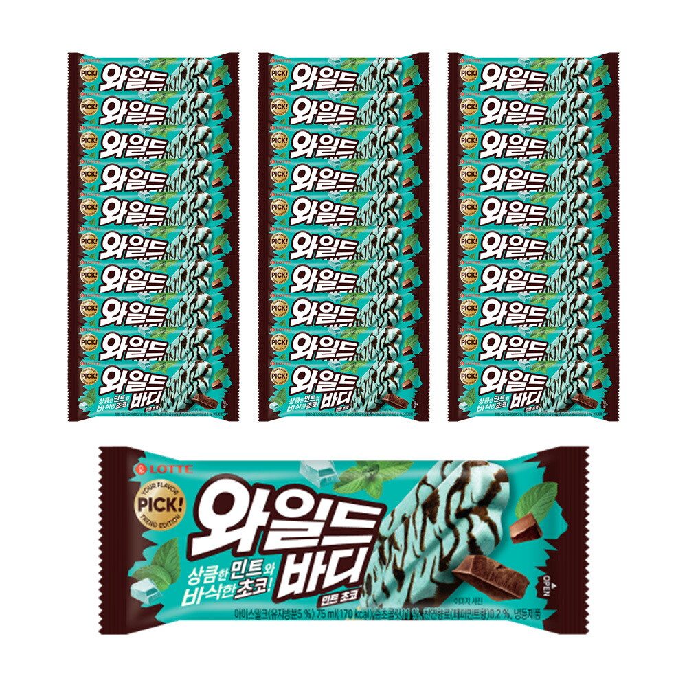 롯데웰푸드 와일드바디 민트초코 x30개