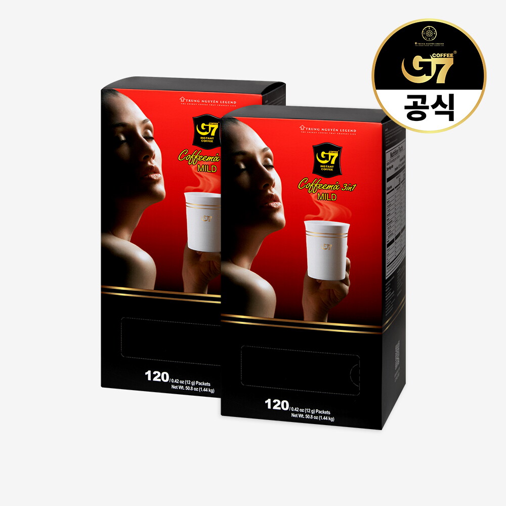 지세븐 G7커피 3in1 마일드 커피믹스 120개입 x 2개 (총 240개입) / 베트남 저당