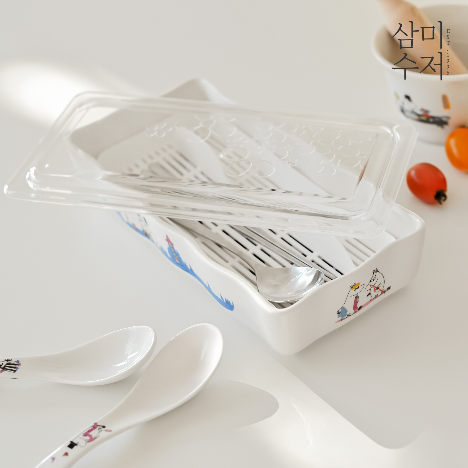 삼미 무민 프렌즈 직사각 테이블수저통