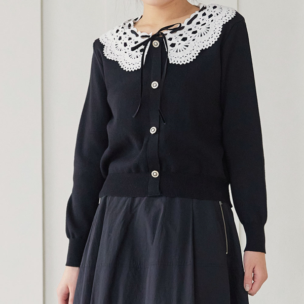 드마리쥬 [드마리쥬]사랑스러운 레이스카라 니트가디건 (DE3B2CD05)