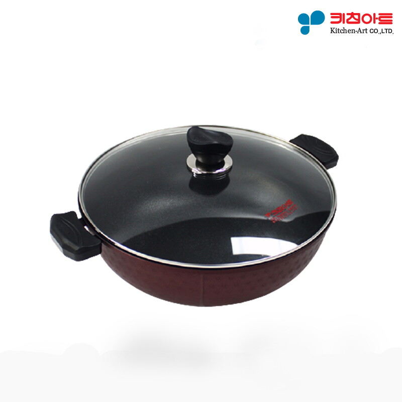 키친아트 금상첨화 IH 티타늄 코팅 멀티 양수웍팬 32cm