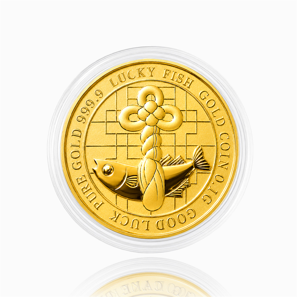 한국금다이아몬드거래소 [한국금다이아몬드] 순금 행운 액막이 명태 코인 골드바 24K 0.1g