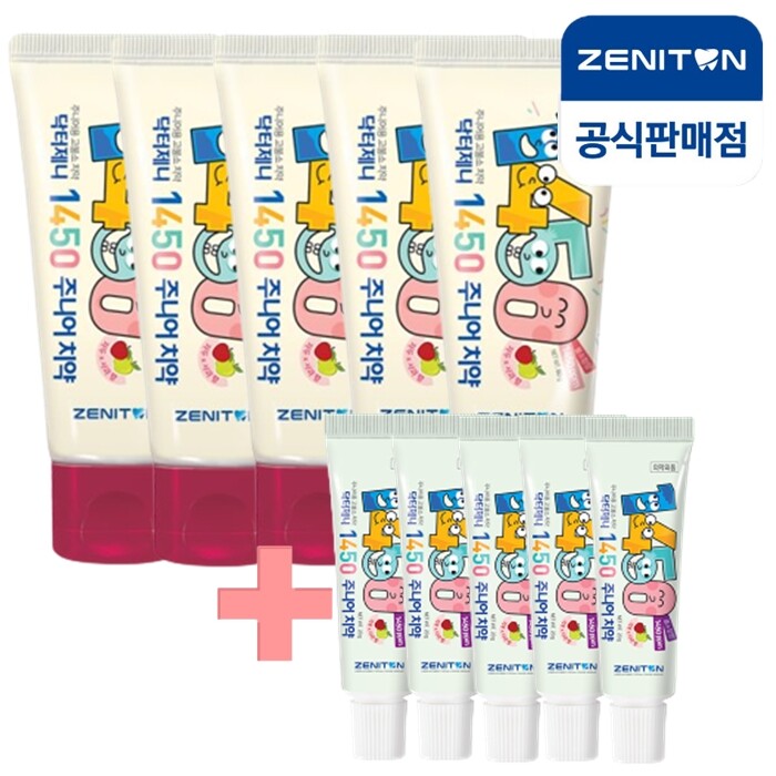 제니튼 제니튼 닥터제니 1450 고불소 주니어 치약 60g+미니 15g x5세트