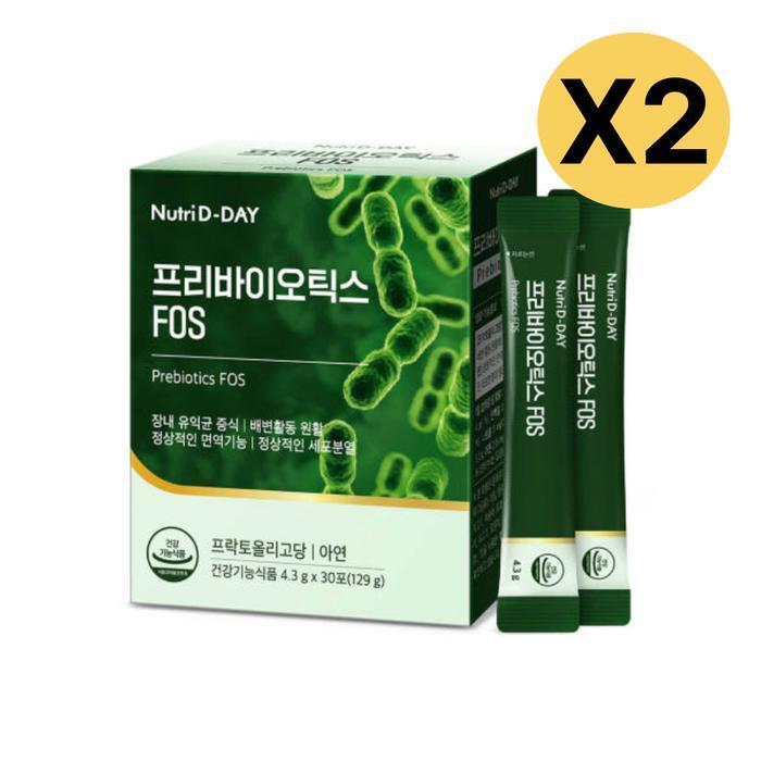 셀러허브 식품 뉴트리디데이 프리바이오틱스 FOS 유산균 먹이 30포X2