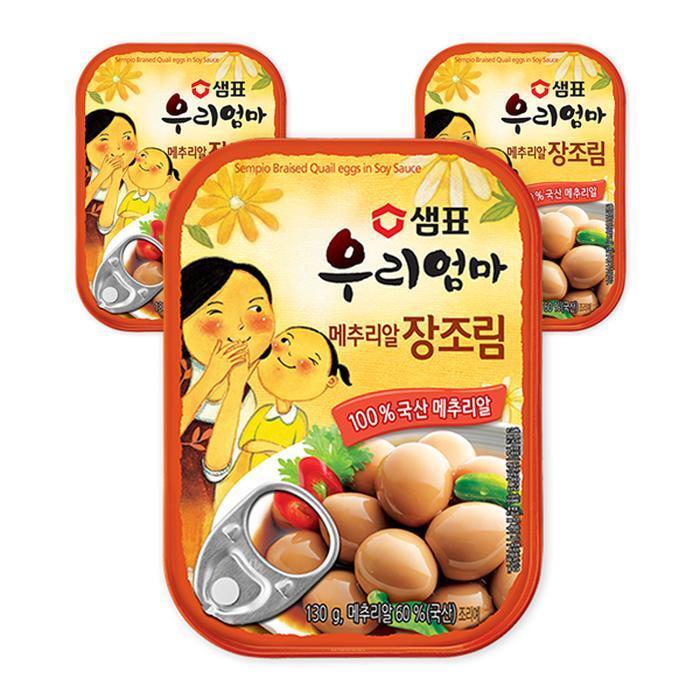 셀러허브 식품 샘표 우리엄마 메추리알장조림 130G x 3개입