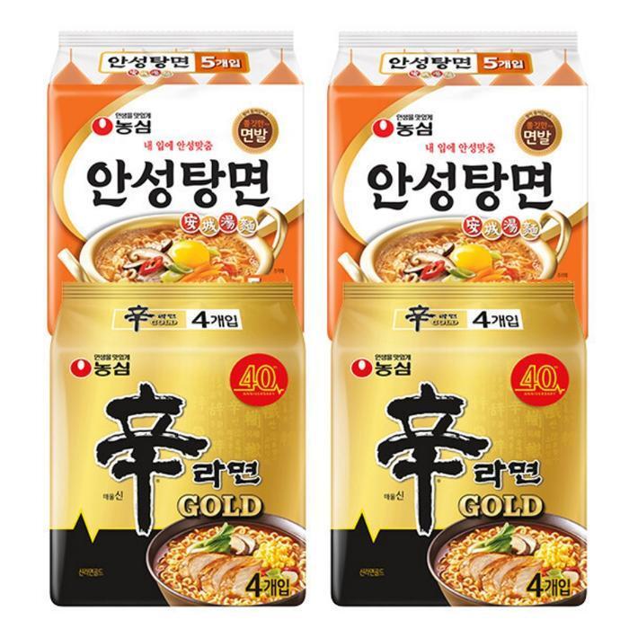 셀러허브 식품 농심 신라면 골드 8입+안성탕면 10입