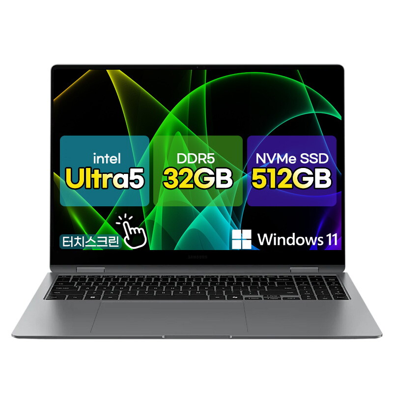 삼성전자 갤럭시북5 프로 NT960XHZ-AD52G_WIN11P 터치화면 울트라5 32G/512G 인텔Arc AI 노트북