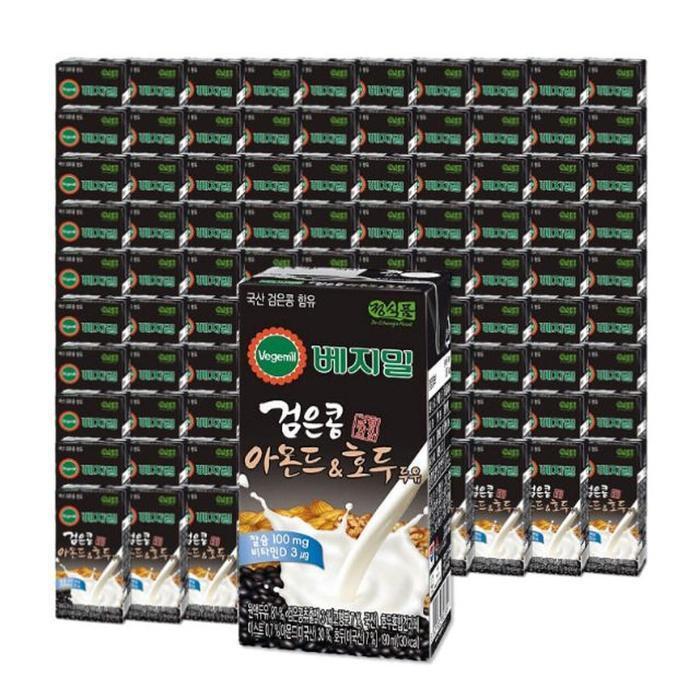 셀러허브 식품 정식품 검은콩 아몬드 호두 베지밀 두유 190ml, 96개