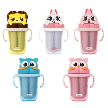에디슨 에디슨 프렌즈 흘림방지 이중스텐빨대컵2 (300ml)