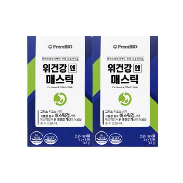 셀러허브 식품 프롬바이오 위건강엔 매스틱 3gX15포 2박스