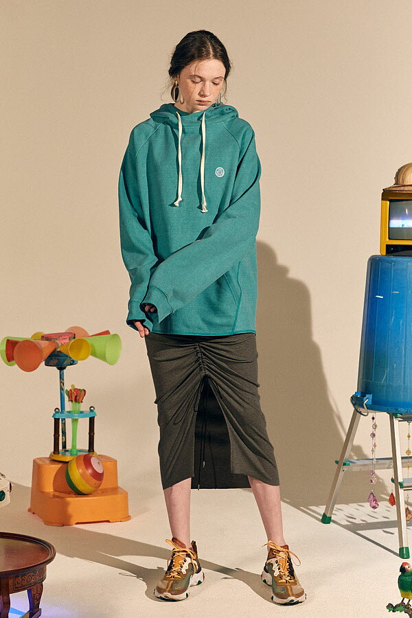 테이즈 [테이즈]Sedo Jersey String Skirt_Charcoal