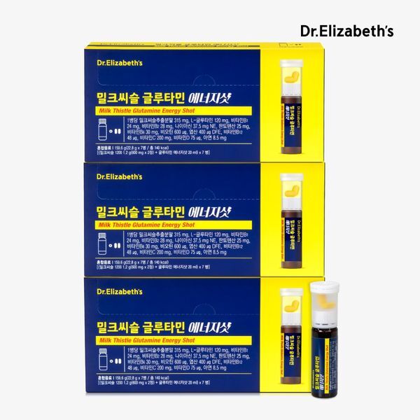 나우푸드 [하프클럽/나우푸드]닥터엘리자베스 밀크씨슬 글루타민 에너지샷 7병 3박스